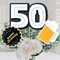 Big Dot of Happiness Cheers and Beers to 50 Years - 50th Birthday Party Centerpiece Sticks - Table Toppers - Set of 15